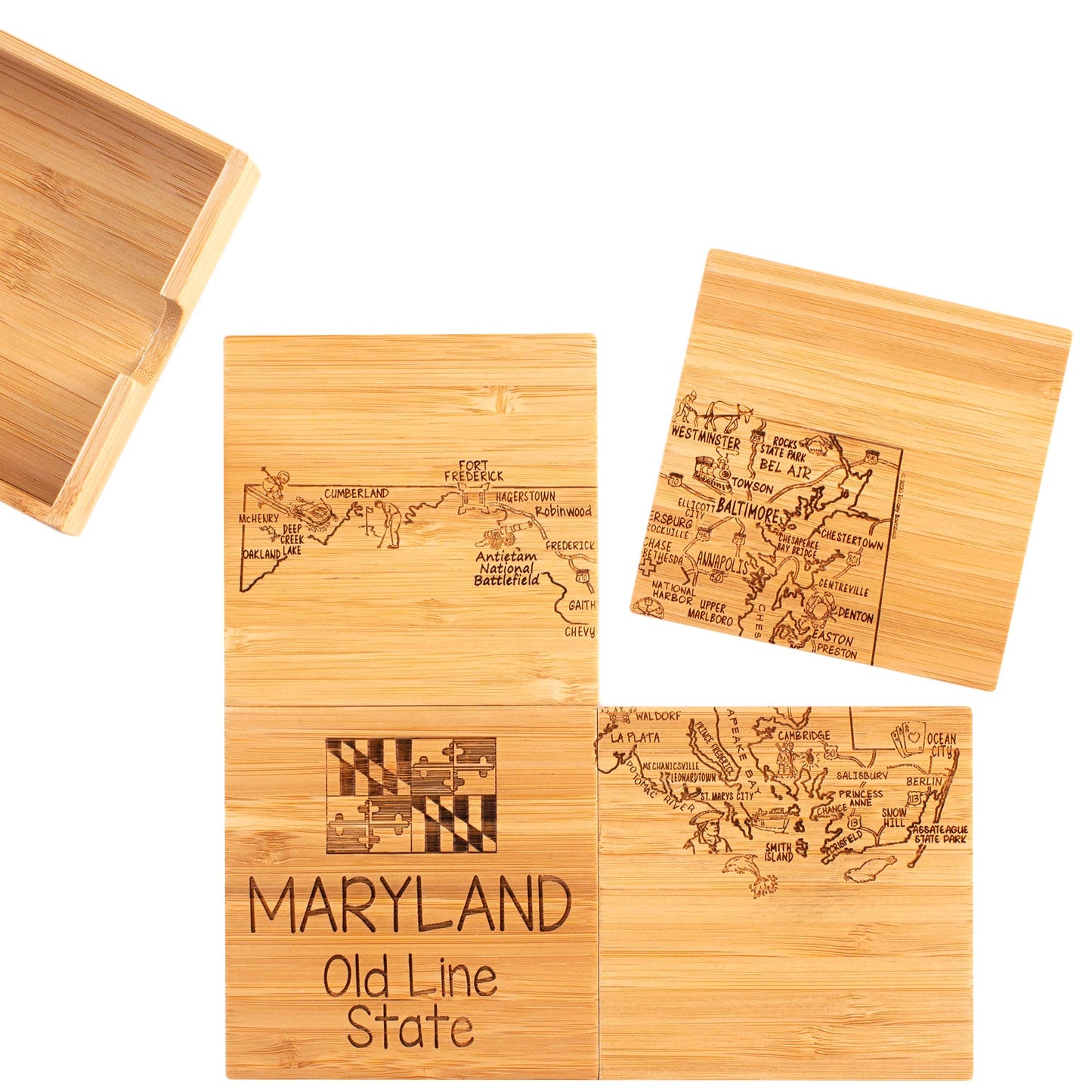 Maryland Puzzle 4-Pc. Coaster Set with Case