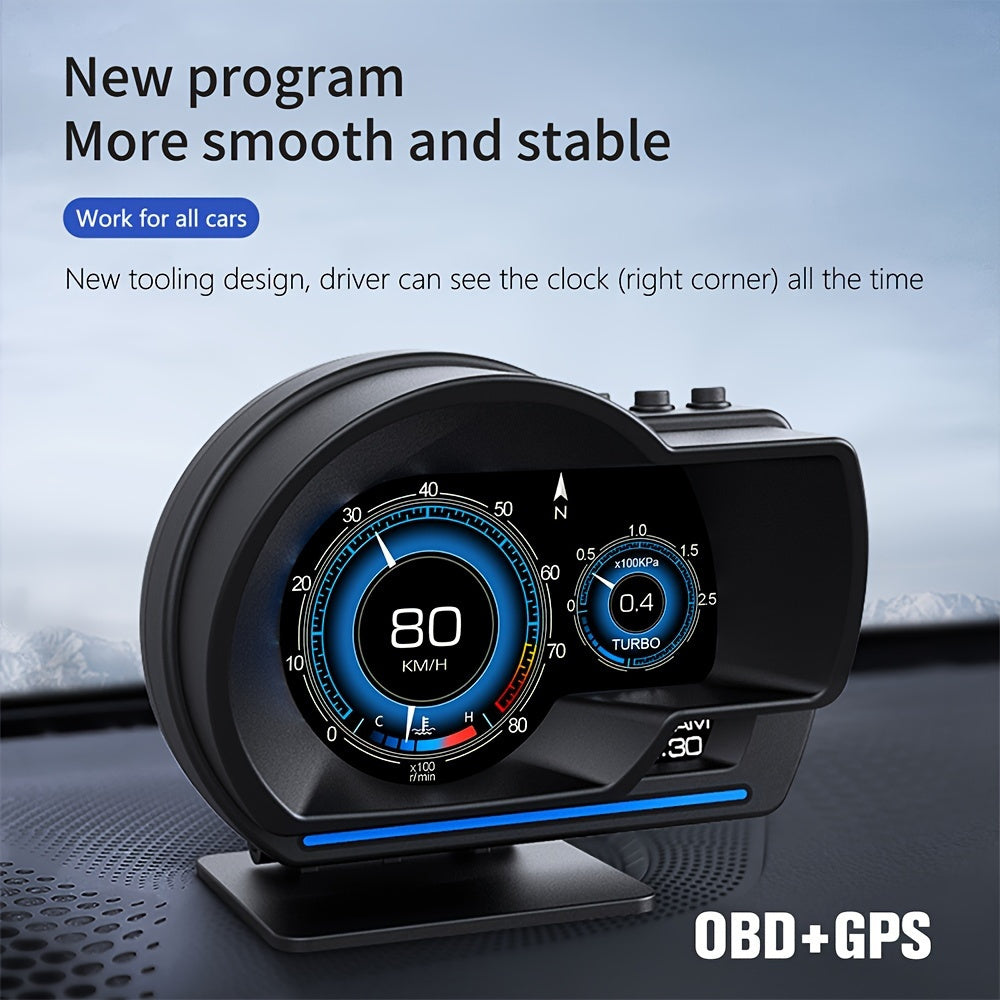 10 Display Interface OBD MultiFunction Display Automotive General HUD HeadUp Display with Overspeed Alarm Driving Speed Monitoring and Enhanced Automotive Display