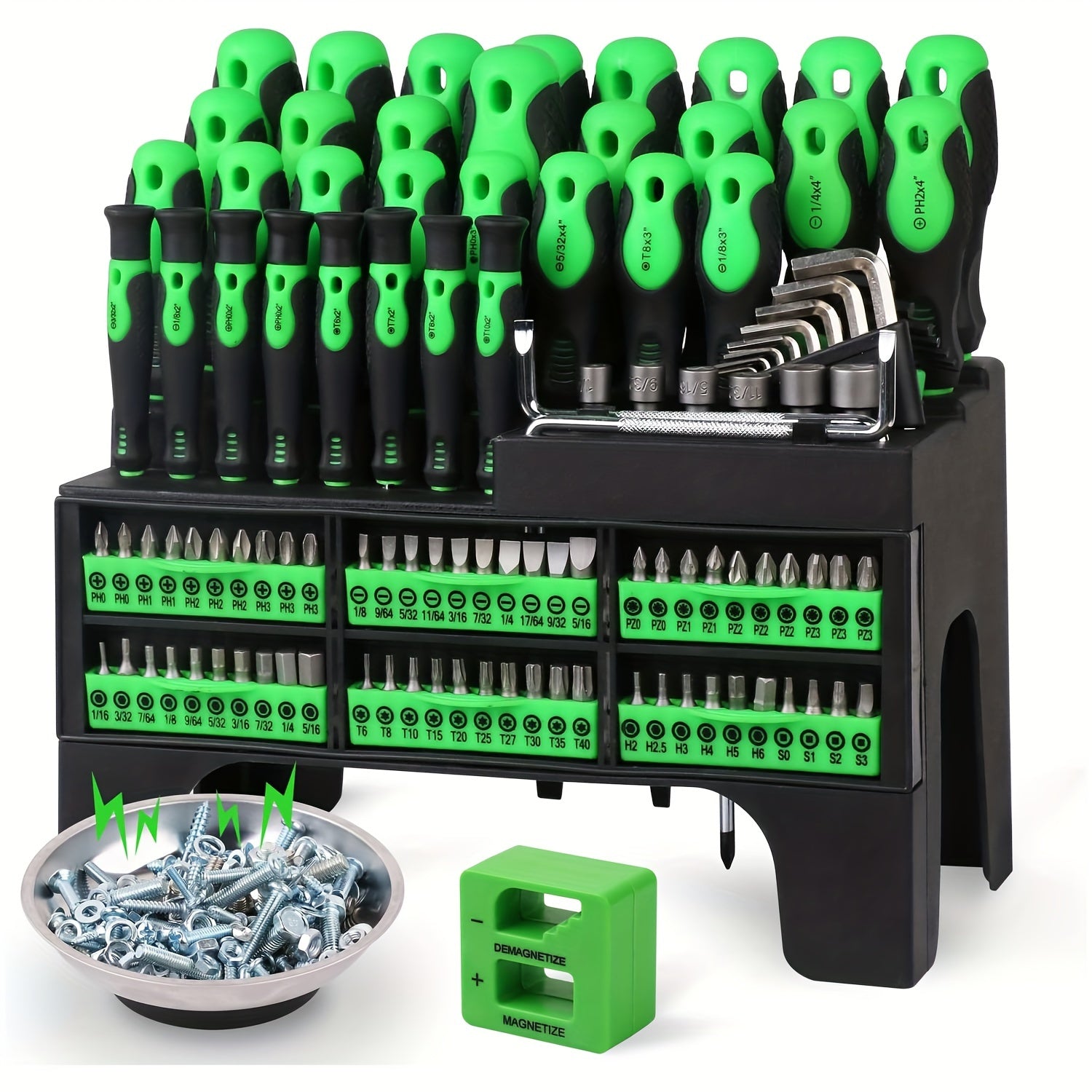 118piece Screwdriver Set With Magnetic Tips And Racks Premium Screwdriver Bits Pricision Screwdrivers Allen Wrenches Nut Screwdrivers And More