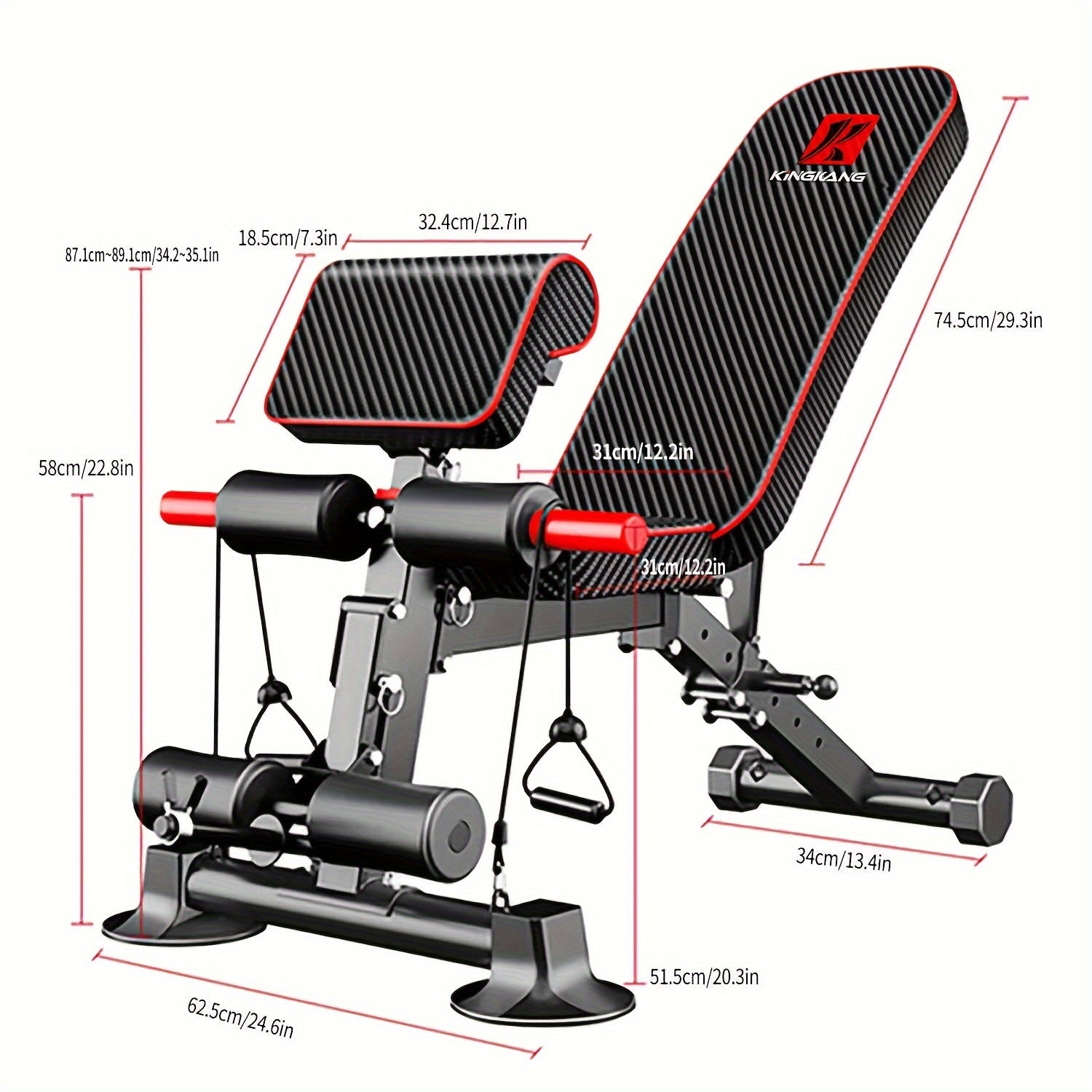 1pc Adjustable Weight Bench Practical Weight Bench For Full Body Exercise Foldable Exercise Multifunctional Bench Suitable For Portable Fitness Strength Training Equipment In Home Gyms